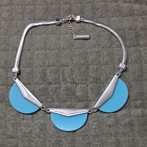 Metaphor Silver Necklace with Blue Accents